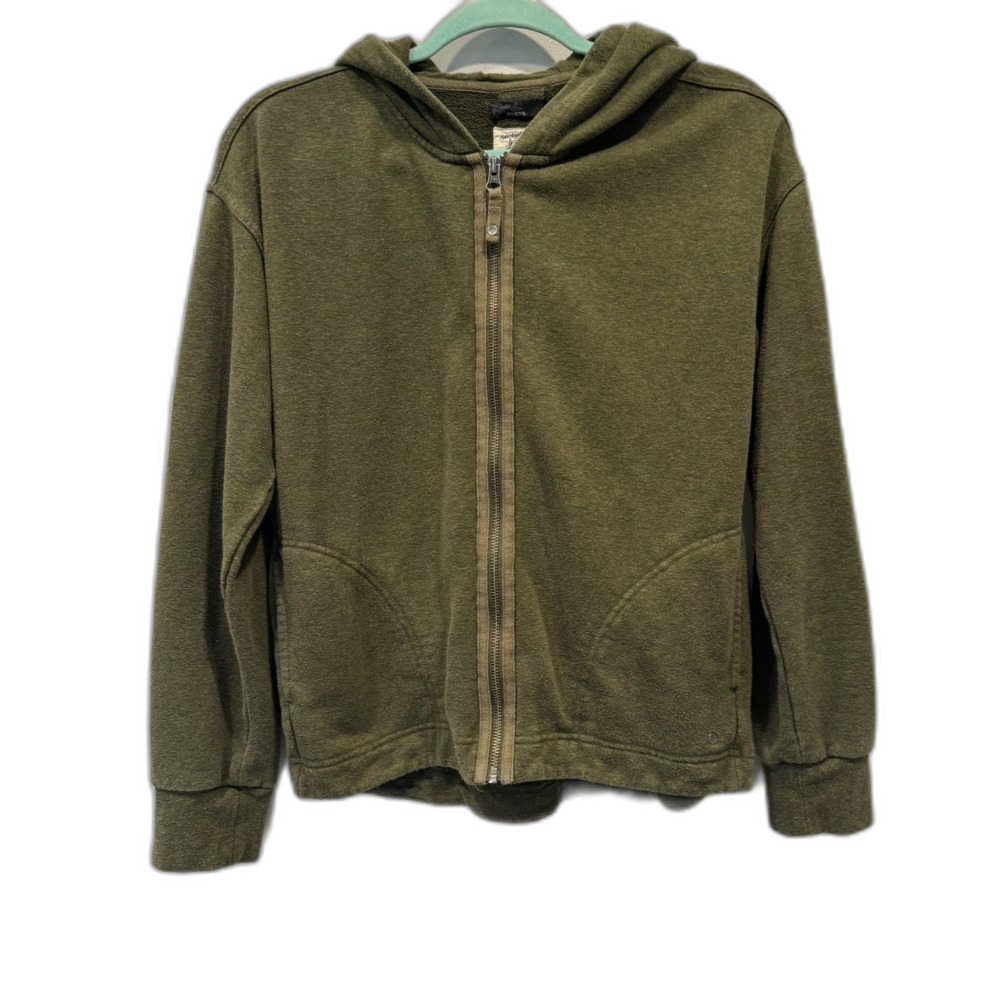 Prana Full Zip Hoodie Jacket Sustainable Olive Green Relaxed Women sz Medium